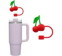 Cherry Straw Cover for Stanley 40&30 Oz Cup, 10mm Silicone Straw Covers Cap for Stanley Cup Accessories, Cute Straw Topper for Tumblers, Straw Cap Stopper for Reusable Straws Tip Lids 10mm
