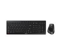 CHERRY STREAM DESKTOP COMFORT, Wireless Keyboard And Mouse Set, EU Layout (QWERTY), 2.4 GHz, Whisper-Quiet Keys, Ergonomic Right-Handed Mouse, Black