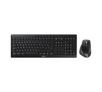 CHERRY STREAM DESKTOP COMFORT, Wireless Keyboard And Mouse Set, Spanish Layout (QWERTY), 2.4 GHz, Whisper-Quiet Keys, Ergonomic Right-Handed Mouse, Black
