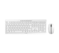 CHERRY STREAM DESKTOP RECHARGE, Wireless Desktop Set, UK Layout (QWERTY), 2.4 GHz RF, Quiet Keystrokes, Rechargeable, White-Grey