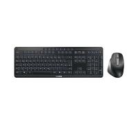 CHERRY STREAM DESKTOP ULTIMATE, Wireless Multi Device Keyboard and Mouse Set, German Layout (QWERTZ), Ergonomic Mouse for Right-Handers, Rechargeable, Black