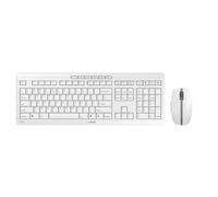 CHERRY STREAM DESKTOP, Wireless Desktop Set, EU Layout (QWERTY), 2.4 GHz RF, Quiet Keystrokes, Flat Keys, Battery-Operated, White-Grey