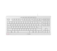 CHERRY STREAM KEYBOARD TKL, Wired Keyboard without Numeric Keypad, US Layout (QWERTY), Quiet Keystrokes, Unique Typing Experience, White-Grey