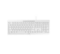 CHERRY STREAM KEYBOARD, Wired Keyboard, EU Layout (QWERTY), Whisper-Quiet Keystrokes, Unique Typing Experience, Flat Design, White-Grey