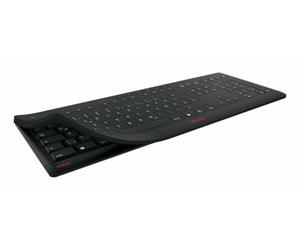 CHERRY STREAM PROTECT KEYBOARD WIRELESS, Wireless Keyboard with Removable Silicon Keyboard Protection, UK Layout (QWERTY), Flat Design, Disinfectable, Black