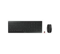 CHERRY Wireless Desktop Set STREAM - UK QWERTY, 2.4 GHz RF, Quiet Keys, Battery-operated, Black