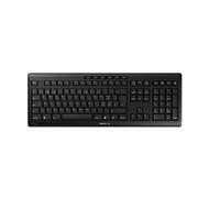 CHERRY STREAM KEYBOARD WIRELESS, Cordless Keyboard, Swiss Layout (QWERTZ), 2.4 GHz RF, Quiet Keys, Flat Design, Battery-Operated, Black