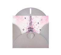Cherry-surrounded tower Print Shimmer Blank Greeting Cards with Envelopes, Elegant DIY Invitations,Thank You Notes