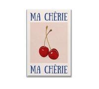 Cherry - Themed 'Ma Chérie' Poster Artistic Wall Mural Modern Hanging Decor Poster08x12inch(20x30cm)