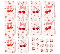 Cherry Themed Party Favor Bags with Stickers Shes Cherry On the Top, Cherry Bowknot Gift Bags,Fruit Themed Party Bags-12pcs