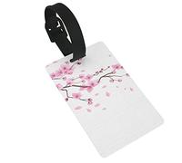 Cherry Tree Blossom Japanese Sakura Pink Flower 2 Pcs Luggage Tags, Privacy Cover ID Label Loop and Address Card for Travel Bag Suitcase