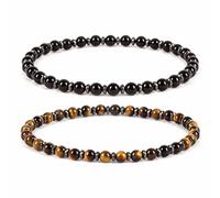 Cherry Tree Collection Gemstone Beaded Bracelets For Women and Men - Promotes Protection, Courage, Focus, Balance & Luck - Available in S, M, L with 4mm Round Beads, L, Stone, multi