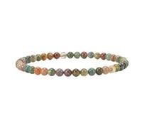 Cherry Tree Collection Gemstone Beaded Bracelets For Women and Men - Promotes Protection, Courage, Focus, Balance & Luck - Available in S, M, L with 4mm Round Beads, L, Stone, Agate