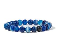Cherry Tree Collection Gemstone Beaded Stretch Bracelet 8mm Round Beads 7", 7 Inch, Stone, Agate