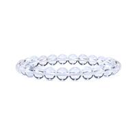 Cherry Tree Collection Gemstone Beaded Stretch Bracelet 8mm Round Beads | Large (Clear Quartz)