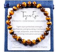 Cherry Tree Collection - Handmade Crystal Bracelets with Black Obsidian, Tiger’s Eye and 6 Other Gemstones for Men & Women - 8mm Beaded Bracelet for Healing, Protection & Positive Energy-Sizes S/M/L