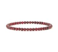 Cherry Tree Collection - Small, Medium, Large - Beaded Bracelet for Women and Men - 4mm Round Beads, Large, Stone, Red Garnet