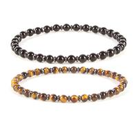 Cherry Tree Collection - Small, Medium, Large Sizes - Gemstone Beaded Bracelets For Women and Men - 4mm Round Beads, L, Stone, multi