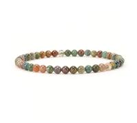 Cherry Tree Collection - Small, Medium, Large Sizes - Gemstone Beaded Bracelets For Women and Men - 4mm Round Beads, L, Stone, Agate