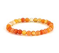 Cherry Tree Collection - Small, Medium, Large Sizes - Gemstone Beaded Bracelets For Women and Men - 6mm Round Beads, M, Gemstone, carnelian