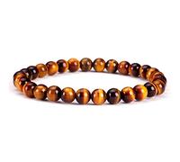 Cherry Tree Collection - Small, Medium, Large Sizes - Gemstone Beaded Bracelets For Women and Men - 6mm Round Beads, L, Gemstone, tiger eye