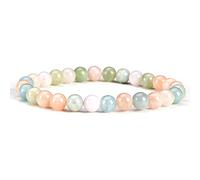 Cherry Tree Collection - Small, Medium, Large Sizes - Gemstone Beaded Bracelets For Women and Men - 6mm Round Beads, S, Gemstone, beryl