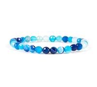 Cherry Tree Collection - Small, Medium, Large Sizes - Gemstone Beaded Bracelets For Women and Men - 6mm Round Beads, L, Gemstone, Agate