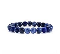 Cherry Tree Collection - Small, Medium, Large Sizes - Gemstone Beaded Bracelets For Women and Men - 8mm Round Beads, L, Stone, sodalite