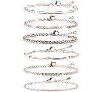 Cherry Tree Collection Stainless Steel Bracelets | Set of 5 | 6-7.5" To Fit Most Wrists, One Size, Stone, Agate
