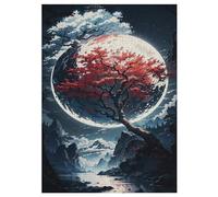 Cherry Tree Japan Art Wooden Jigsaws Puzzles for Adults 300 Jigsaw Puzzle, Decompressing Intellectual Educational Toy for Kids 42×30cm