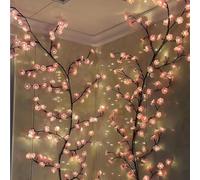 Cherry Tree Wall Fairy Lights Living Room Decoration, Pink Flowers Enchanted Willow Vine Lights, 8 Modes Indoor Decorations, for Home Bedroom Window Door Christmas Wedding Holiday