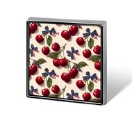 Cherry U.S. Flag Bow Custom Lapel Pins Square Brooch Tie Suit Dress Accessories for Men Women Wedding Birthday