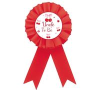 Cherry Uncle to Be Badge Pin, Pink Bows Best Uncle Ever Button Pin, Red Rosette She Is The Cherry on Top Baby Shower Award Ribbon for Men, Sweet Berry Themed Gender Reveal Party Supplies