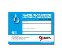 Cherry Water Management Legionella Log Book A5 | 20 Page Record Book | 368 Water Testing Entries | Temperature Checks & Flush Log | ACoP L8 Compliant | 120gsm Paper | Made in UK