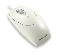 CHERRY WheelMouse, Wired Mouse, Symmetrical Design for Right and Left-Handers, Optical Sensor, USB Connection, PS/2 Adapter Included, Light Grey