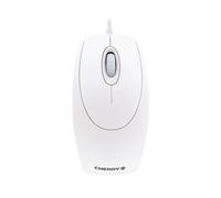 CHERRY WheelMouse, Wired Mouse, Symmetrical Design for Right and Left-Handers, Optical Sensor, USB Connection, PS/2 Adapter Included,White-Grey