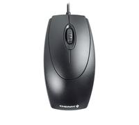 CHERRY WheelMouse, Wired Mouse, Symmetrical Design for Right and Left-Handers, Optical Sensor, USB Connection, PS/2 Adapter Included, Black