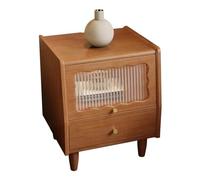 Cherry Wood Nightstand with 2 Drawers Stylish Bedside Table for Bedroom Storage Easy Assembly Modern Design with Metal Handles Perfect for Home Decor - 2 Pieces