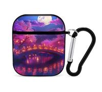 Cherry1 Blossoming Moon Earbuds Case for Airpods 1 2 Accessories Hard Earphones Cover with Keychain