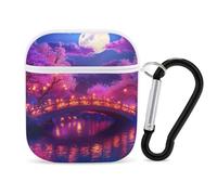 Cherry1 Blossoming Moon Earbuds Case for Airpods 1 2 Accessories Hard Earphones Cover with Keychain