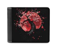 Cherry1 Flower Blossoming Sun Slim Wallet Bifold Credit Card Holder Case PU Pouch Purse for Men Women
