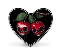 Cherry1 with Skull Blood Dripping Funny Heart Badge Pins Lapel Pin | Alloy Button Brooch Cute Pin Badges for Bags Backpack Clothes Hats