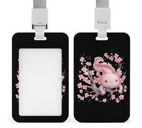 Cherry1Flower Axolotl Funny ID Badge Holder with Lanyard Name Card Holders for Work Nurse Teacher