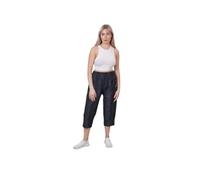 CherryBerry Women Ladies Elasticated Cotton Stretch Capri Cropped 3/4 Trousers UK 10-22 Size (623-Black-14)