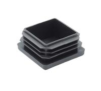 Cherrynight XLJP 2Pcs/4Pcs Black PE Plastic Square Tube Pipe Plug Rectangle Blanking End Caps Inserts Bung Table Chair Feet Pad(75x75mm,2Pcs)