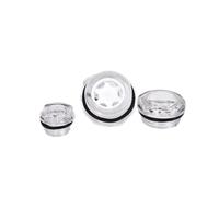 Cherrynight XLJP STAINLESS STEEL G 3/8" 1/2" 3/4" 1" BSP M16-M60 Metric Male Plastic Oil Level Sight Glass Window Hex Head For Air Compressor Gearbox(2 pcs,BSPP 1 Inch)