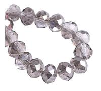 Cherrynight XLSTONE Plated Colorful Rondelle Faceted Crystal Glass 3mm 4mm 6mm 8mm 10mm 12mm 14mm 16mm 18mm Loose Spacer Beads for Jewelry Making(Clear Gray,10x7mm 20pcs)