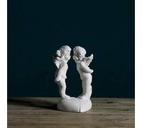 Cherub Angel Statue - Cupid Figurine for Indoor/Outdoor Garden Decor, Wings Memorial Art Ornament, 9x11cm (4x4) for Angel Lovers