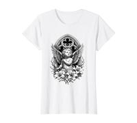 Cherub Angel with Gothic Cathedral & Lily Flowers Tattoo Value Graphic T-Shirt