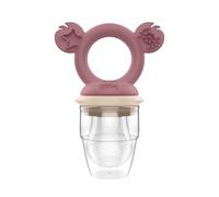 Cherub Baby Pure LFGB Silicone Baby Food Feeder/Fruit Feeder & Teether, Teething Dummy, Silicone Teats, Gentle on Little Mouths, Self-Feeding, Non-Toxic BPA Free (Dusty Rose/Sand)